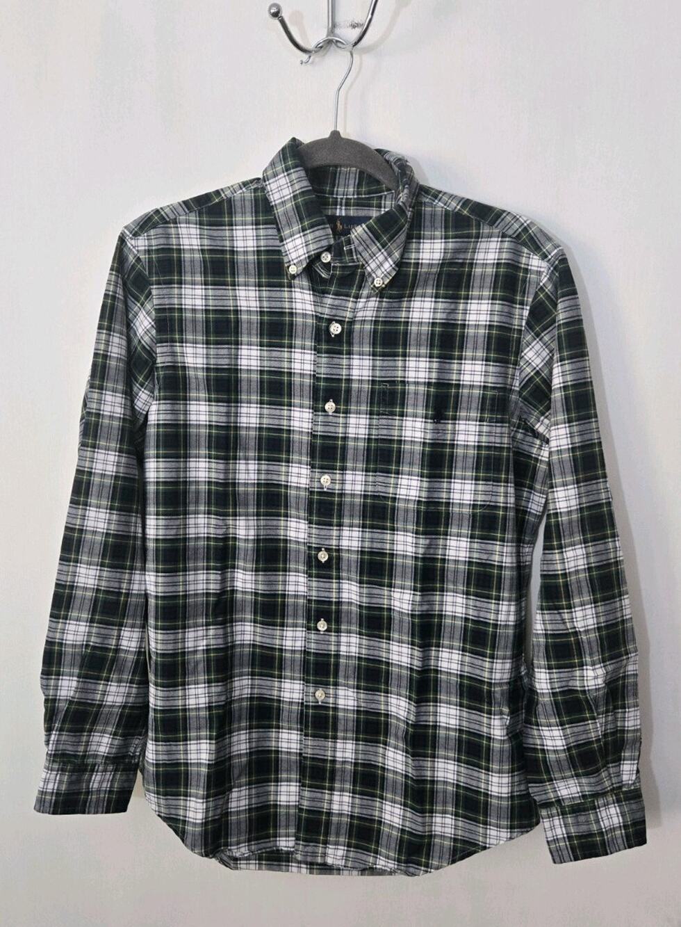 Ralph Lauren Blue Label Men S Cotton Plaid Preppy Frat Button Down Shirt Classic